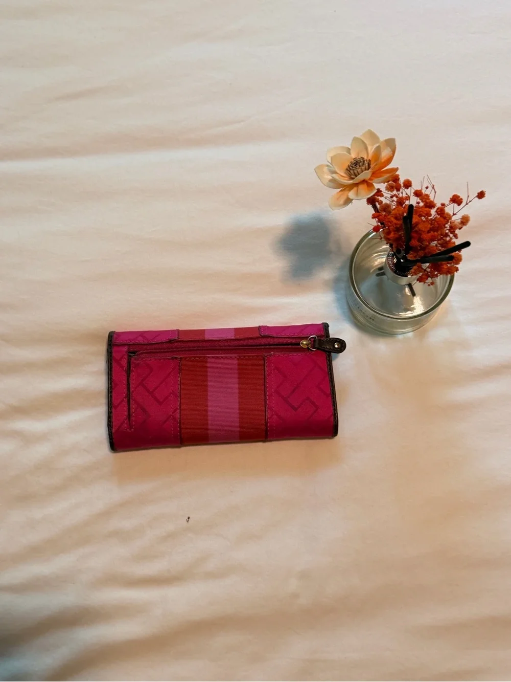 Tommy Hilfiger Pink & Fuchsia Striped Continental Wallet